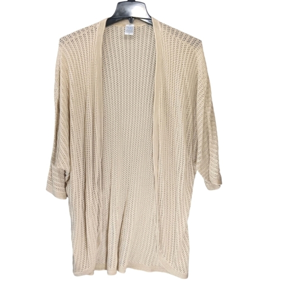 Time & Tru Open Style Tan Beige Cardigan Knit Sweater Women's Oversized XL NWT - Picture 1 of 7